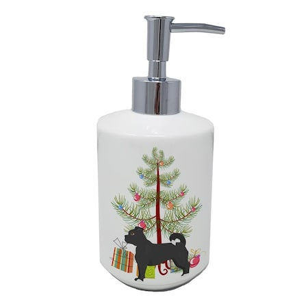 Carolines Treasures 7 x 3.5 in. Black Chug Christmas Tree Ceramic Soap Dispenser CK3820SOAP